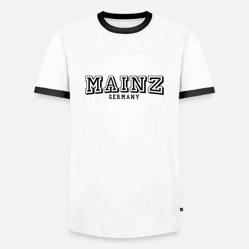 Mainz - Männer Kontrast-T-Shirt - Weiß/Schwarz
