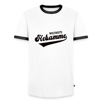 Weltbeste Hebamme Beleghebamme Doula Hebammen - Männer Kontrast-T-Shirt - Weiß/Schwarz - Vorne - AI Model Female 172 light (172cm) & AI Model Male 178 dark (178cm)