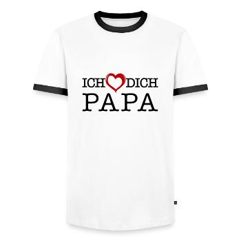 Ich liebe dich Papa - Männer Kontrast-T-Shirt - Weiß/Schwarz - Vorne - AI Model Female 172 light (172cm) & AI Model Male 178 dark (178cm)