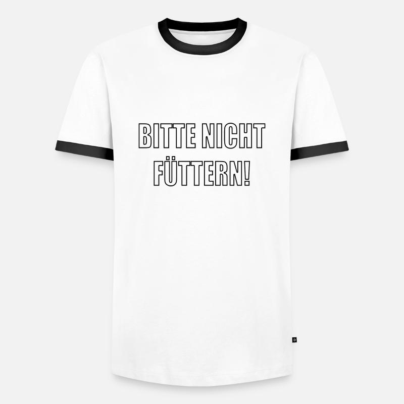Bitte nicht füttern - Männer Kontrast-T-Shirt - Weiß/Schwarz