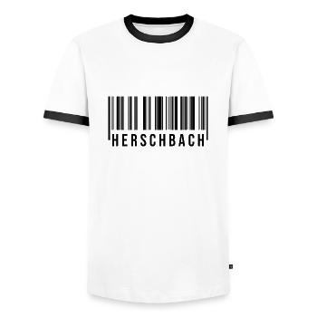 Herschbach Westerwald - Männer Kontrast-T-Shirt - Weiß/Schwarz - Vorne - AI Model Female 172 light (172cm) & AI Model Male 178 dark (178cm)