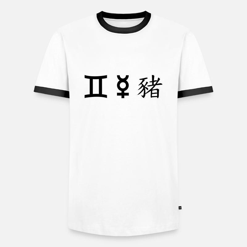 Gemini Gemini Mercury Pig - Men's Ringer Shirt - white/black