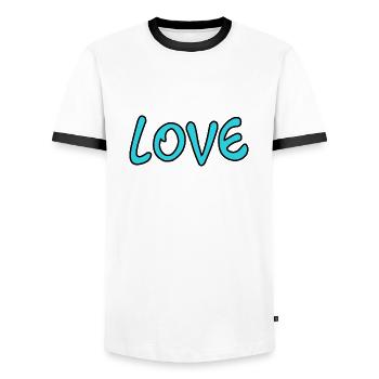 LIEBE. MAMA. MUTTERTAG. SCHÖNEN MUTTERTAG - Männer Kontrast-T-Shirt - Weiß/Schwarz - Vorne - AI Model Female 172 light (172cm) & AI Model Male 178 dark (178cm)