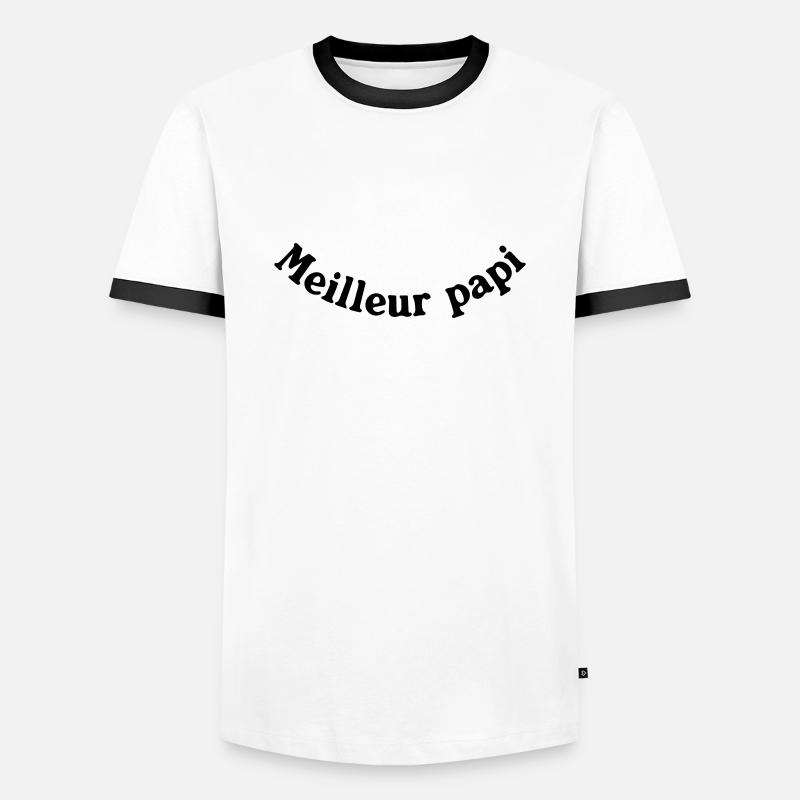 MEILLEUR PAPI - T-shirt contrasté Homme - blanc/noir