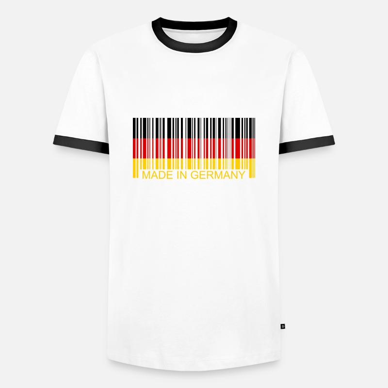 Barcode Made in Germany - Männer Kontrast-T-Shirt - Weiß/Schwarz