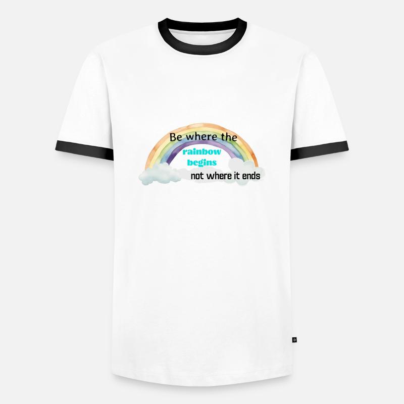 Rainbow - Männer Kontrast-T-Shirt - Weiß/Schwarz