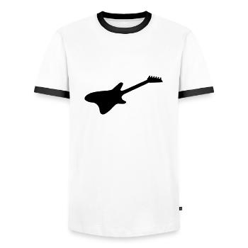 e gitarre 01 - Männer Kontrast-T-Shirt - Weiß/Schwarz - Vorne - AI Model Female 172 light (172cm) & AI Model Male 178 dark (178cm)