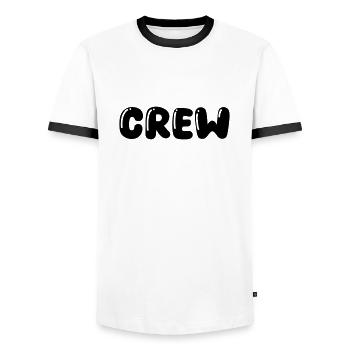 Crew - Men's Ringer Shirt - white/black - Front - AI Model Female 172 light (172cm) & AI Model Male 178 dark (178cm)