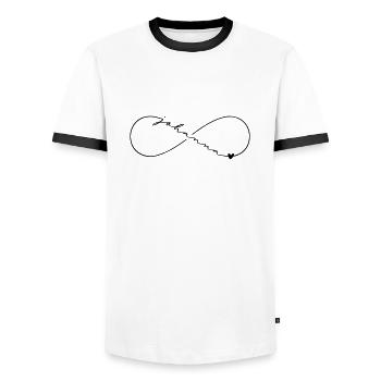Johanna Name Infinitysymbol - Männer Kontrast-T-Shirt - Weiß/Schwarz - Vorne - AI Model Female 172 light (172cm) & AI Model Male 178 dark (178cm)