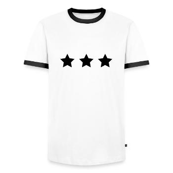 drei STERNE - Männer Kontrast-T-Shirt - Weiß/Schwarz - Vorne - AI Model Female 172 light (172cm) & AI Model Male 178 dark (178cm)