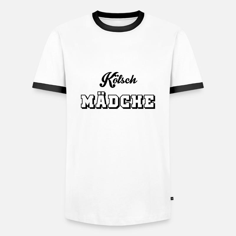 Kölsch Mädche - Männer Kontrast-T-Shirt - Weiß/Schwarz