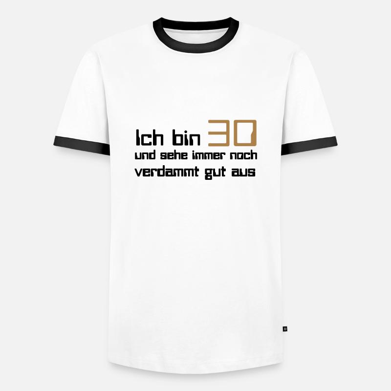 30 - Men's Ringer Shirt - white/black