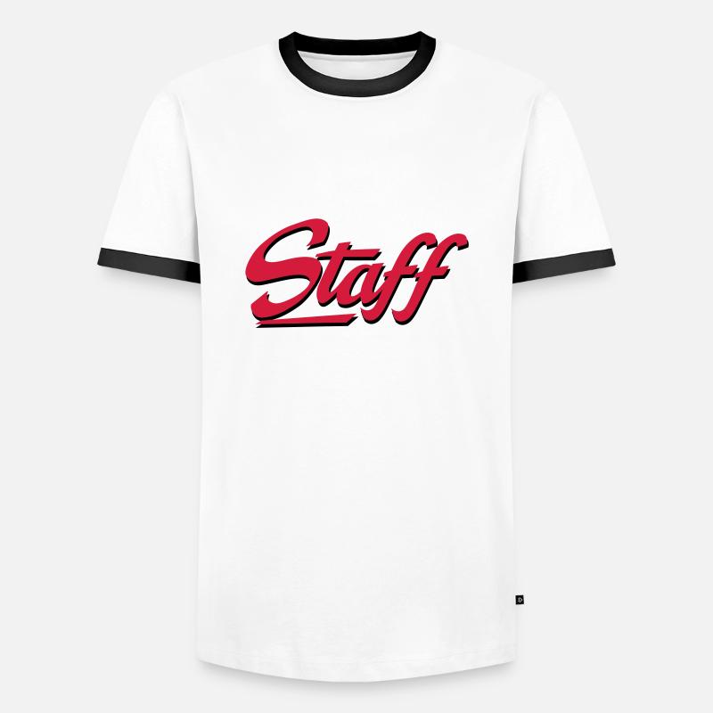 staff - Men's Ringer Shirt - white/black