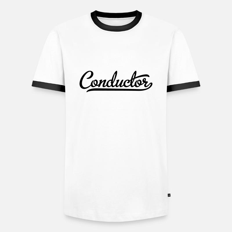 conductor - Men's Ringer Shirt - white/black