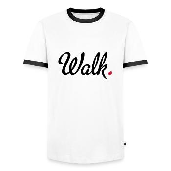 Nordic Walking - Männer Kontrast-T-Shirt - Weiß/Schwarz - Vorne - AI Model Female 172 light (172cm) & AI Model Male 178 dark (178cm)