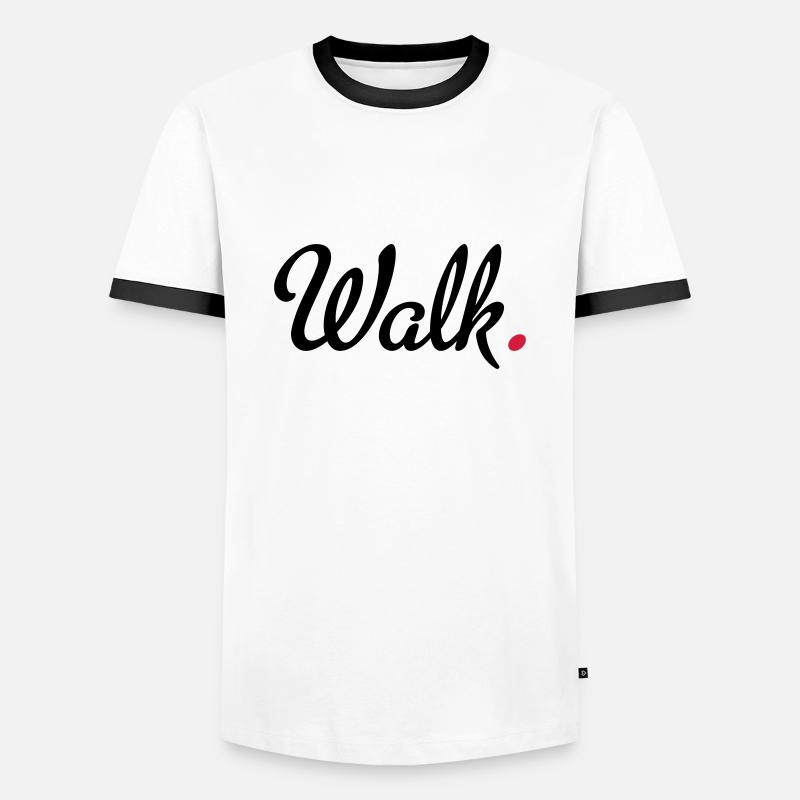 walking - Men's Ringer Shirt - white/black