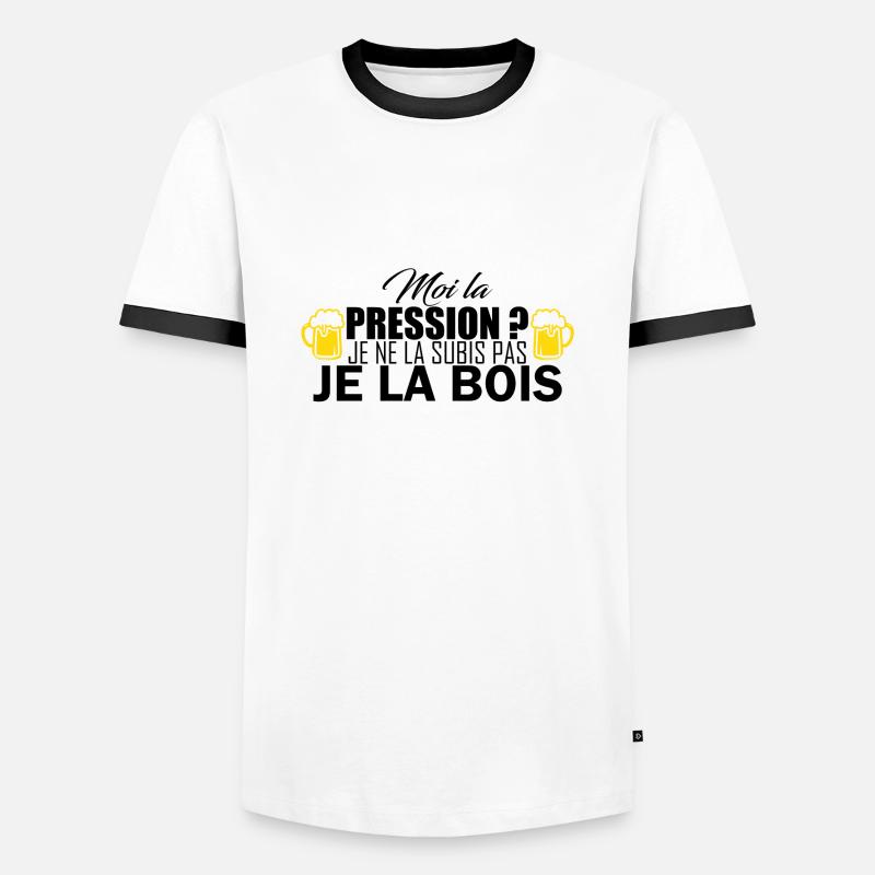 moi la pression - Männer Kontrast-T-Shirt - Weiß/Schwarz
