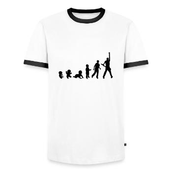 evolution homme passion metier rockeur - T-shirt contrasté Homme - blanc/noir - Devant - AI Model Female 172 light (172cm) & AI Model Male 178 dark (178cm)