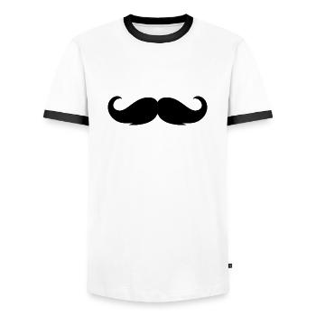 Schnurrbart - Männer Kontrast-T-Shirt - Weiß/Schwarz - Vorne - AI Model Female 172 light (172cm) & AI Model Male 178 dark (178cm)