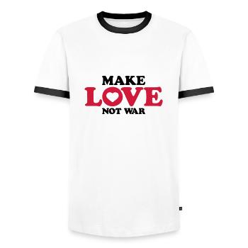 Spruch Not War - Männer Kontrast-T-Shirt - Weiß/Schwarz - Vorne - AI Model Female 172 light (172cm) & AI Model Male 178 dark (178cm)