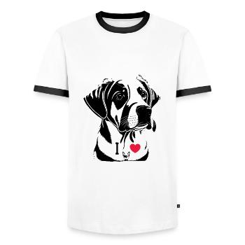 Funny dog lover shirts, Dog Lover Gifts - T-shirt contrasté Homme - blanc/noir - Devant - AI Model Female 172 light (172cm) & AI Model Male 178 dark (178cm)