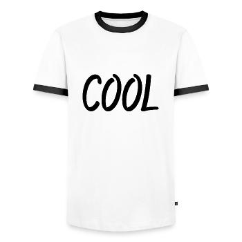 Cool - Männer Kontrast-T-Shirt - Weiß/Schwarz - Vorne - AI Model Female 172 light (172cm) & AI Model Male 178 dark (178cm)