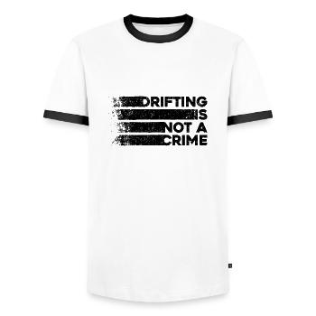 Drifting Is Not A Crime - Car Lover Gift - Men's Ringer Shirt - white/black - Front - AI Model Female 172 light (172cm) & AI Model Male 178 dark (178cm)