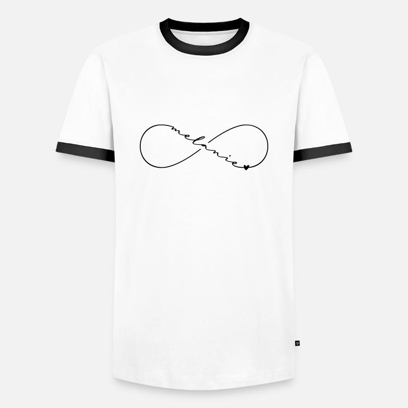 Melanie Name Infinitysymbol - Männer Kontrast-T-Shirt - Weiß/Schwarz