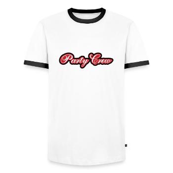 Équipe de fête - T-shirt contrasté Homme - blanc/noir - Devant - AI Model Female 172 light (172cm) & AI Model Male 178 dark (178cm)
