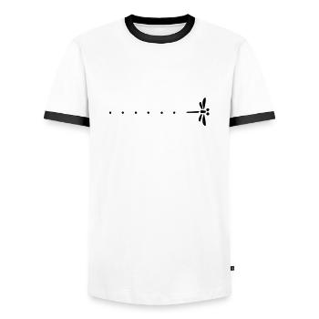 Passage de libllule et étonnement - T-shirt contrasté Homme - blanc/noir - Devant - AI Model Female 172 light (172cm) & AI Model Male 178 dark (178cm)
