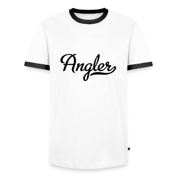 Angler - Men's Ringer Shirt - white/black - Front - AI Model Female 172 light (172cm) & AI Model Male 178 dark (178cm)