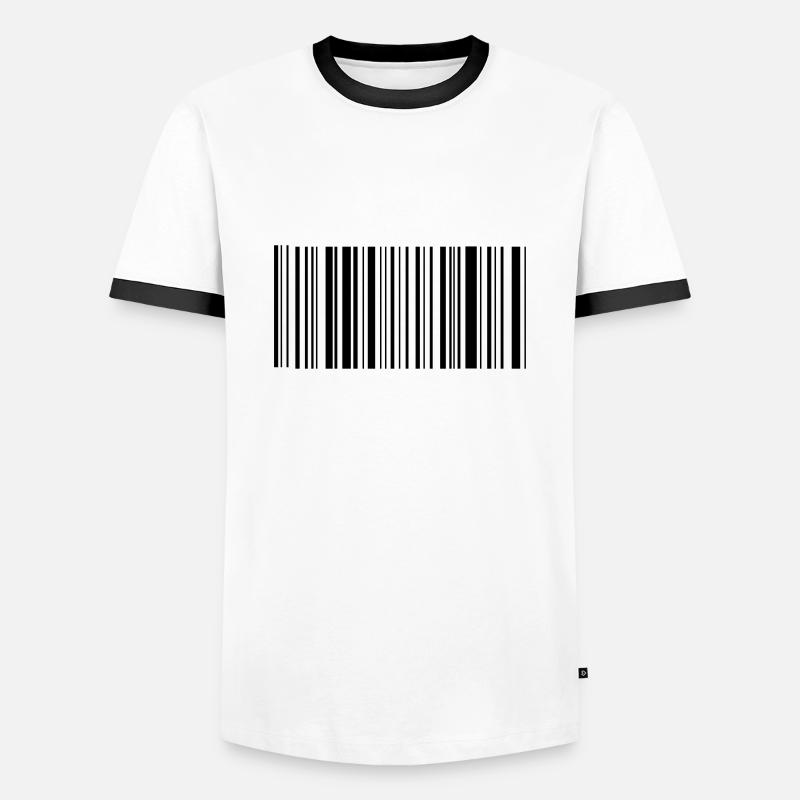 Bar code - Men's Ringer Shirt - white/black