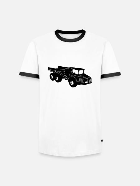 dumper Articulated hauler - Men's Ringer Shirt - white/black