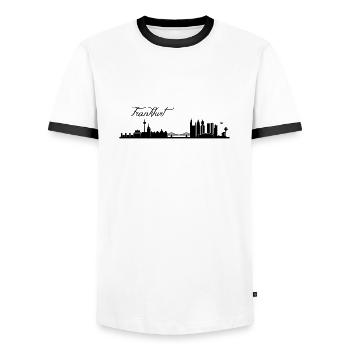 Frankfurter Skyline - Männer Kontrast-T-Shirt - Weiß/Schwarz - Vorne - AI Model Female 172 light (172cm) & AI Model Male 178 dark (178cm)