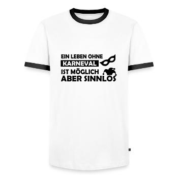 ein leben ohne karneval - Männer Kontrast-T-Shirt - Weiß/Schwarz - Vorne - AI Model Female 172 light (172cm) & AI Model Male 178 dark (178cm)