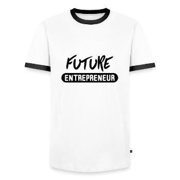 entrepreneur future - Männer Kontrast-T-Shirt - Weiß/Schwarz - Vorne - AI Model Female 172 light (172cm) & AI Model Male 178 dark (178cm)