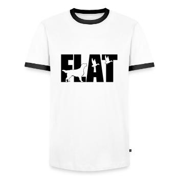 Flattie is happy - Männer Kontrast-T-Shirt - Weiß/Schwarz - Vorne - AI Model Female 172 light (172cm) & AI Model Male 178 dark (178cm)