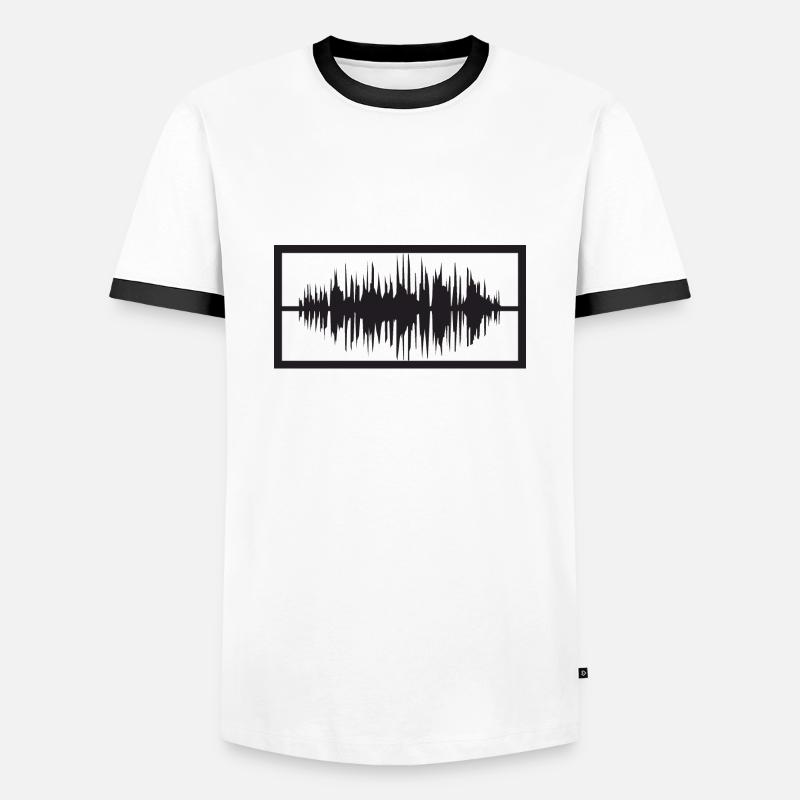 Frequenz - Männer Kontrast-T-Shirt - Weiß/Schwarz