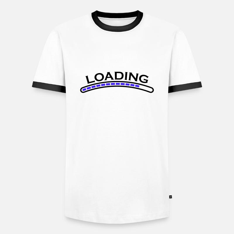 loading bar - Men's Ringer Shirt - white/black