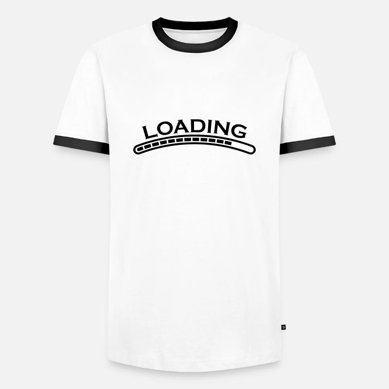 loading bar - Men's Ringer Shirt - white/black