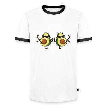 avocado karate 2 - Männer Kontrast-T-Shirt - Weiß/Schwarz - Vorne - AI Model Female 172 light (172cm) & AI Model Male 178 dark (178cm)