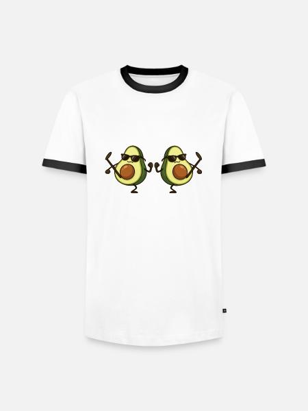 avocado karate 2 - Männer Kontrast-T-Shirt - Weiß/Schwarz