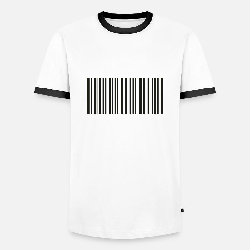 Bar code - Men's Ringer Shirt - white/black