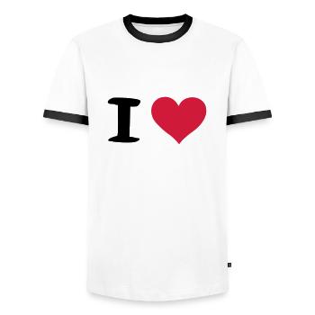 i heart - Männer Kontrast-T-Shirt - Weiß/Schwarz - Vorne - AI Model Female 172 light (172cm) & AI Model Male 178 dark (178cm)