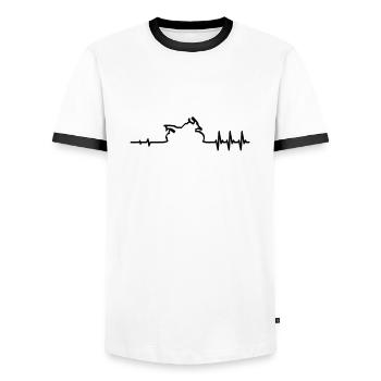 Puls Reiseenduro GS 2 Colors - Männer Kontrast-T-Shirt - Weiß/Schwarz - Vorne - AI Model Female 172 light (172cm) & AI Model Male 178 dark (178cm)