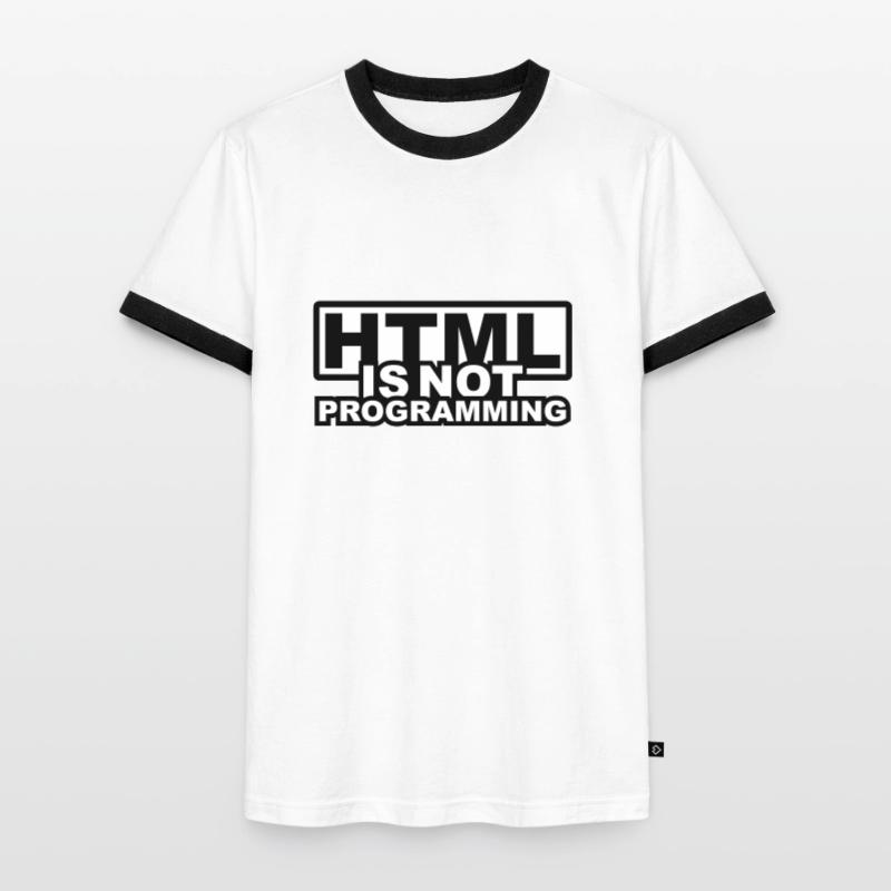 HTML is NOT Programming Männer Kontrast-T-Shirt
