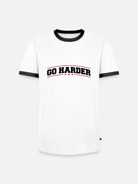 go_harder_bv2 - Männer Kontrast-T-Shirt - Weiß/Schwarz