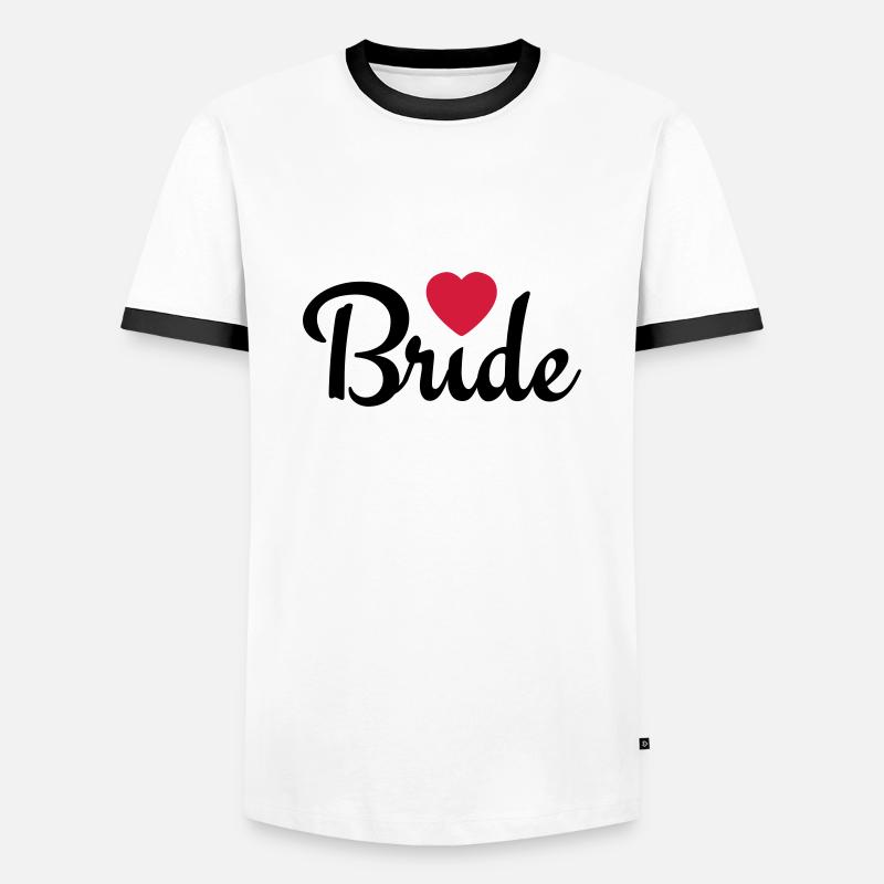 bride with heart 2c - Männer Kontrast-T-Shirt - Weiß/Schwarz