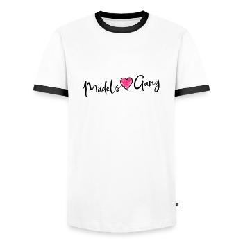 maedels gang heart - Männer Kontrast-T-Shirt - Weiß/Schwarz - Vorne - AI Model Female 172 light (172cm) & AI Model Male 178 dark (178cm)