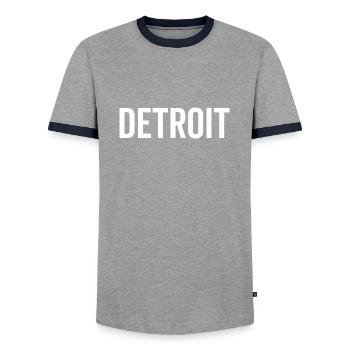 Detroit - T-shirt contrasté Homme - gris/marine  - Devant - AI Model Female 172 light (172cm) & AI Model Male 178 light (178cm)